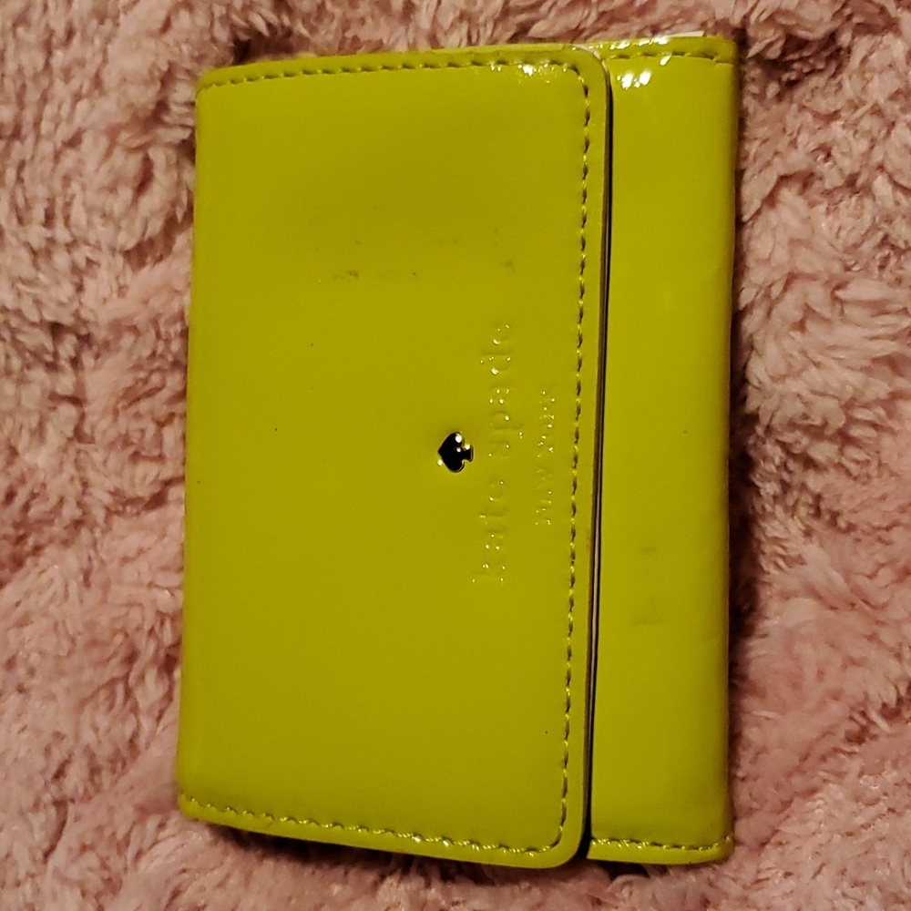 Kate Spade Sour Apple Green Patton Leather Wallet